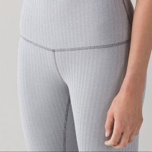 Lululemon 7/8 WunderUnder Herringbone White cotton
